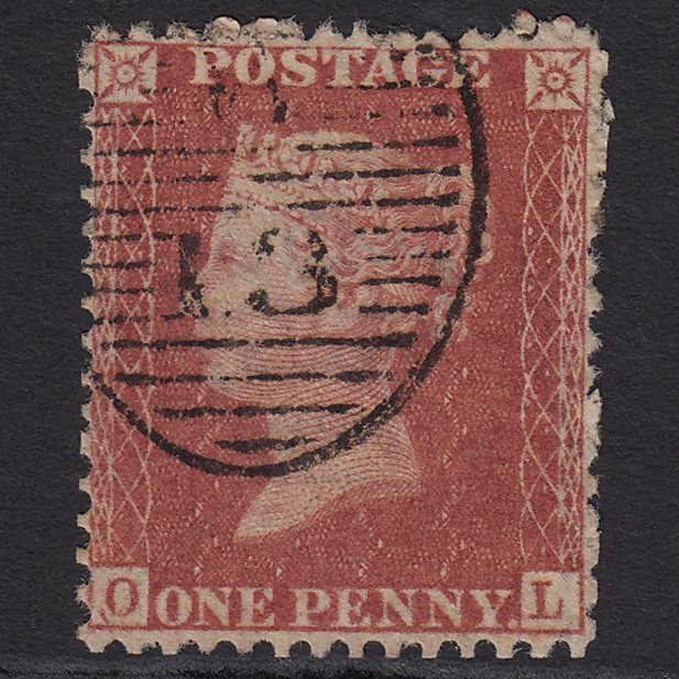 GB QV 1857 1d (Plate 57) SG40-C10(1) Constant Variety OL VFU London D&S W13