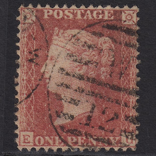 GB QV 1857 1d Rose-red (Plate 47) SG40-C10(1) EG FU London D&S W12