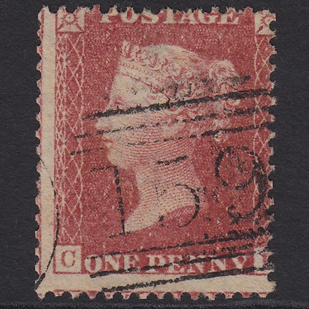 GB QV 1857 1d Rose-red SG40-C10(1) FU Glasgow 159 Large Misperf