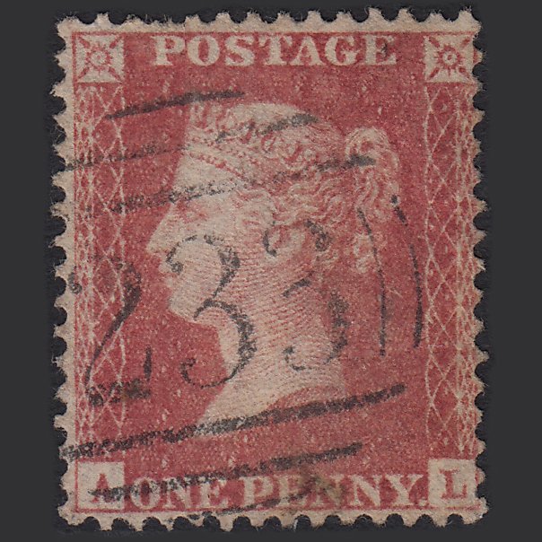 GB QV 1857 1d Rose-red (Plate 47) SG40-C10(1) AL GU Darlington 233