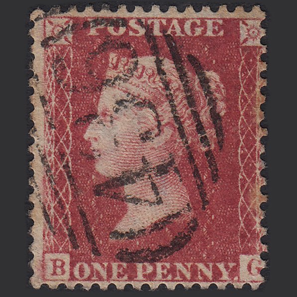 GB QV 1857 1d Rose-red (Plate 47) SG40-C10(1) BG GU Lancaster 436
