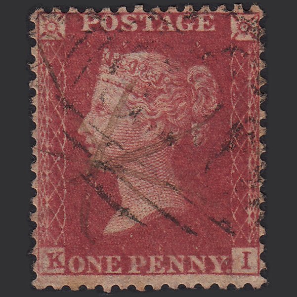 GB QV 1857 1d Rose-red (Plate 59) SG40-C10(1) KI GU Pen Cancel
