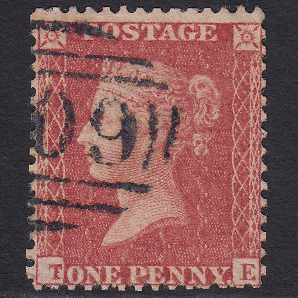 GB QV 1857 1d Rose-red (Plate 44) SG40-C10(1) TE FU Blue-black Cancel