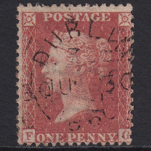 GB QV 1857 1d Rose-red (Plate 47) SG40-C10(1) FG FU Dublin CDS Cancel