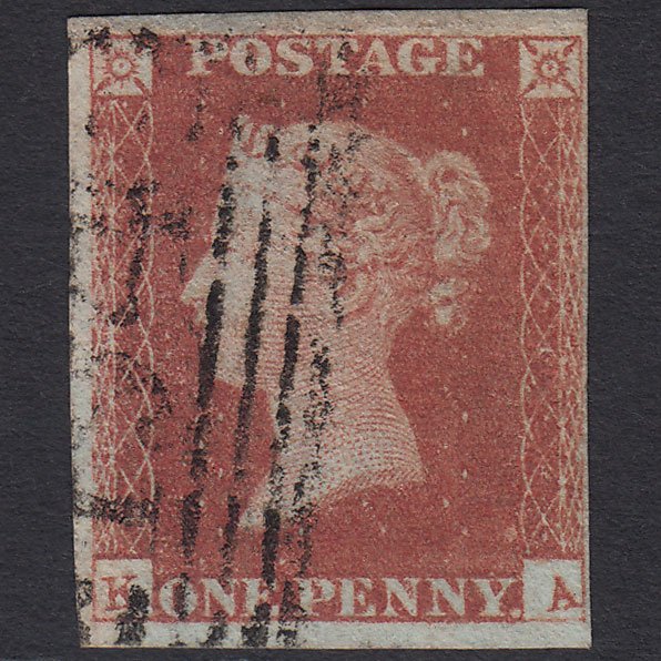 GB QV 1841 1d Red-brown (Plate 87) SG8-B1(1) KA FU 4 Margins Inverurie 194