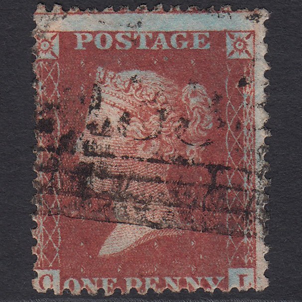 GB QV 1856 1d Red-brown (Plate 34) SG29-C8(1) CL GU Elgin 133 Misperf