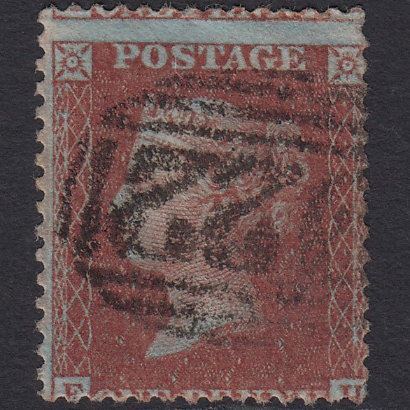GB QV 1855 1d Red-brown (Plate 24) SGC7(1) FH GU Worksop 922 Large Misperf