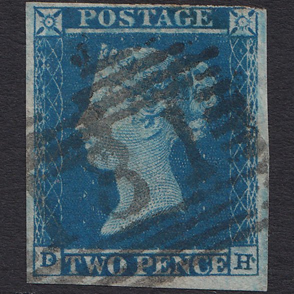 GB QV 1841 2d Blue (Plate 4) SG14-E1(2) Const Var DH GU nr 4M Edinburgh 131