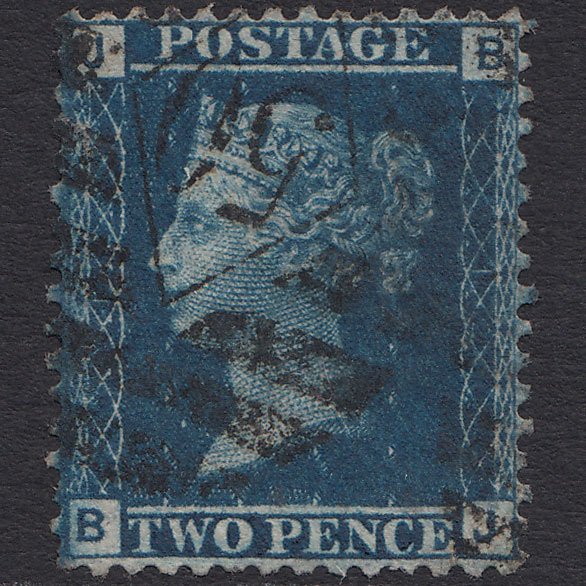 GB QV 1858 2d Blue (Plate 12) SG45-G2 BJ GU London IS 50 50d19 Micro Tear