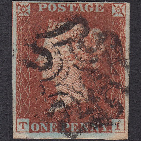 GB QV 1841 1d Red-brown (Plate 28) SG8-B1(1) TI FU 4 Margins Maltese Cross