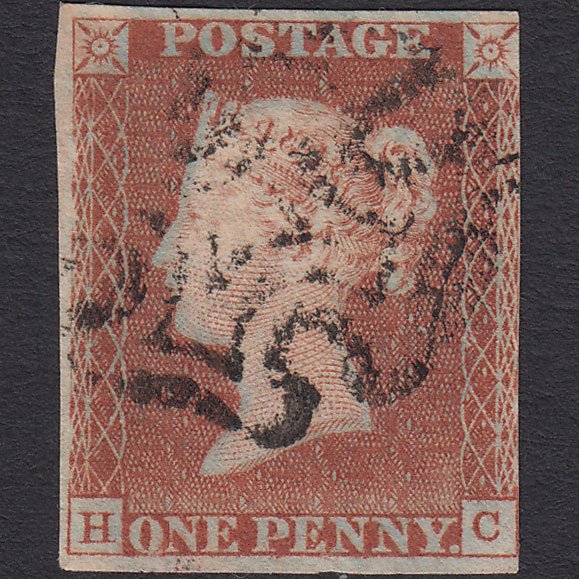 GB QV 1841 1d Red-brown Penny Black (Plate 9) SG7-A2 HC GU 3m Maltese Cross