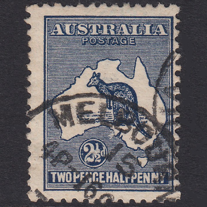 AUSTRALIA 1919 2 1/2d Deep Indigo Kangaroo SG36B GU Melbourne CDS