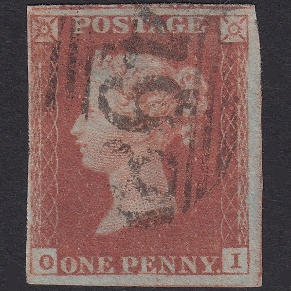 GB QV 1841 1d Red-Brown Plate 75 SG8-B1(1) OI GU Nr 4M Manchester 498