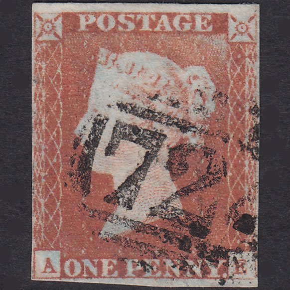 GB QV 1841 1d Pl 86 SG9-B1(3) AE FU Miss Imprimatur 4M South Molton 724