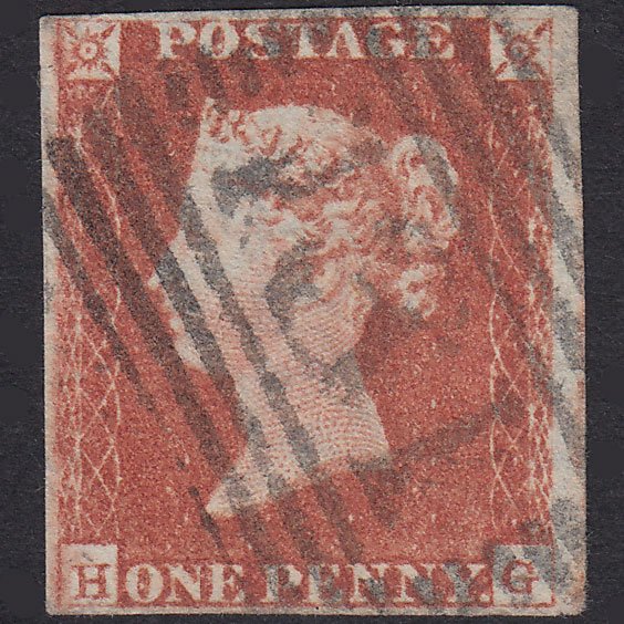 GB QV 1841 1d Pl 74 SG8-B1(1) HG FU Missing Imprimatur 4M Edinburgh 131