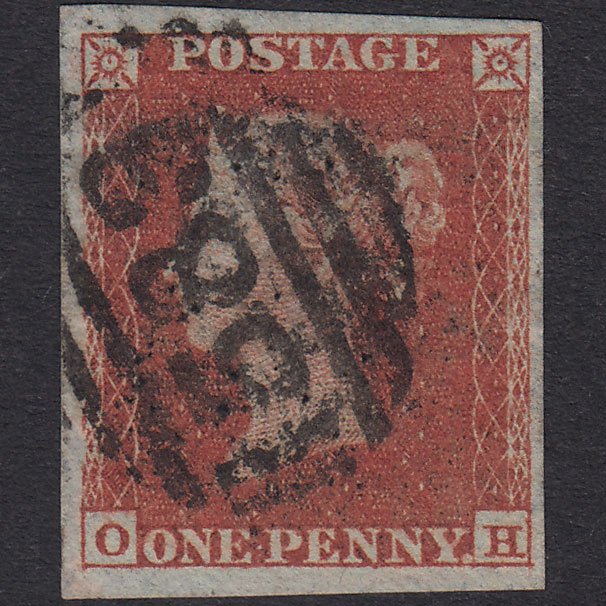 GB QV 1841 1d Red-Brown Plate 163 SG8-B2(1) OH FU 4M Nottingham 583