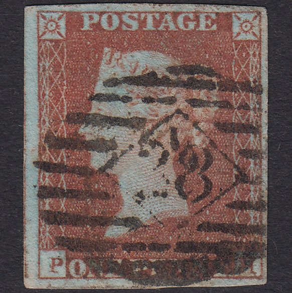 GB QV 1841 1d Red-Brown Plate 90 SG8-B1(1) PH FU 4M London IS Cancel