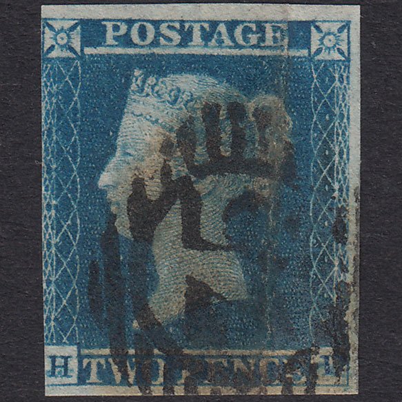 GB QV 1841 2d Blue Plate 4 SG14-E1(2) HD GU 3 Margins London D&S 75