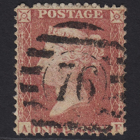 GB QV 1857 1d Rose-red SG40-C10(1) AF FU London D&S 76