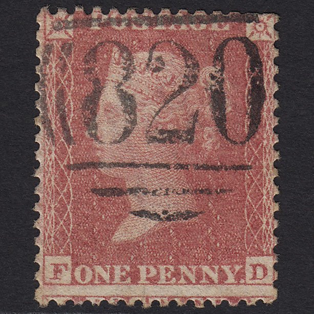 GB QV 1861 1d Rose-red Plate R15 C13(1) FD GU Tunbridge Wells 820 Misperf