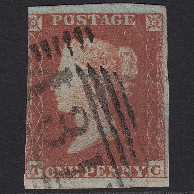 GB QV 1841 1d Red-brown (Plate 138) SG8-B2(1) TC GU 3 Margins Edinburgh 131