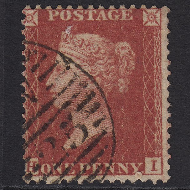GB QV 1857 1d Rose-red (Plate 47) SG40-C10(1) HI FU London D&S Cancel