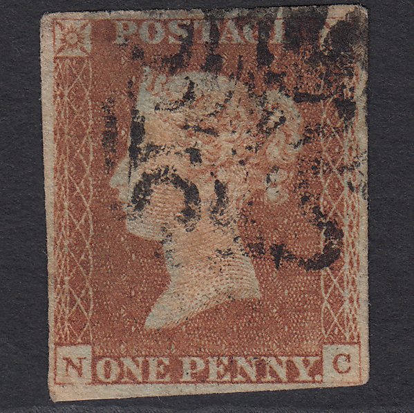 GB QV 1841 1d Red-brown (Plate 23) SG8-B1(1) NC PU 4 Margins Maltese Cross