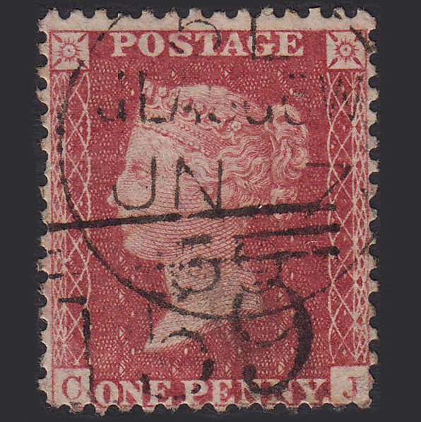 GB QV 1857 1d Rose-red (Plate 61) SG40-C10(1) CJ GU Glasgow 159