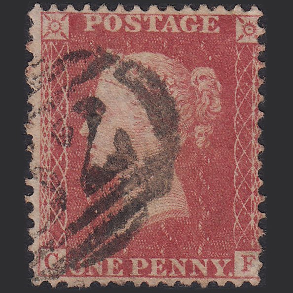 GB QV 1857 1d Rose-red (Plate 66) SG40-C10(1) Constant Variety CF GU