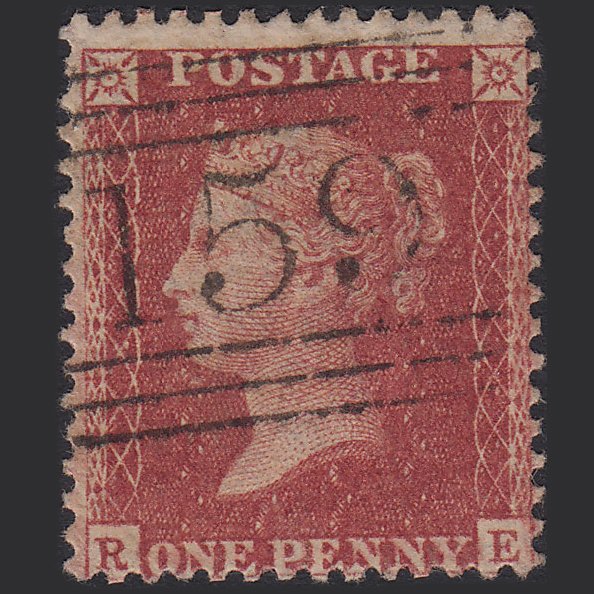 GB QV 1857 1d Rose-red (Plate 47) SG40-C10(1) RE FU Glasgow 159