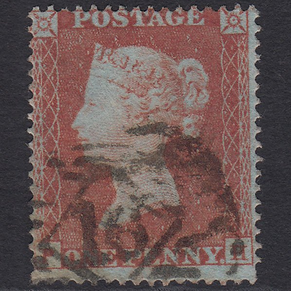 GB QV 1854 1d Red-brown (Plate 194) SG17-C1(1) PH FU London IS 16