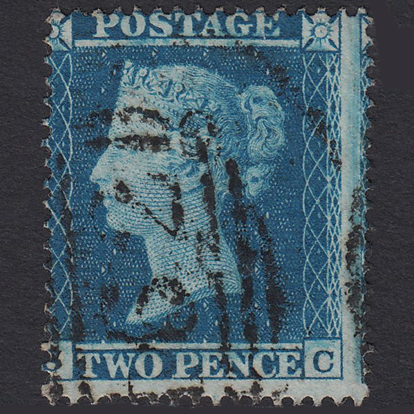 GB QV 1854 2d Blue (Plate 5) SG20a-f4 SC FU Altrincham 12 Misperf