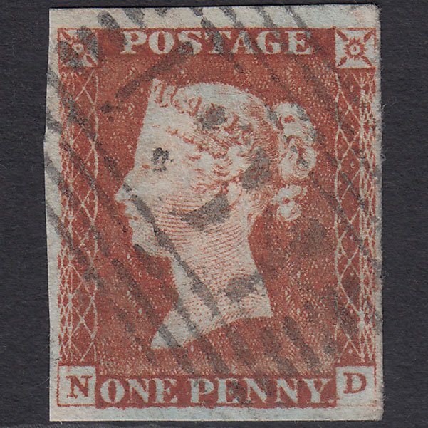 GB QV 1841 1d Red-brown (Plate 61) SG8-B1(1) ND FU 4 Margins Edinburgh 131