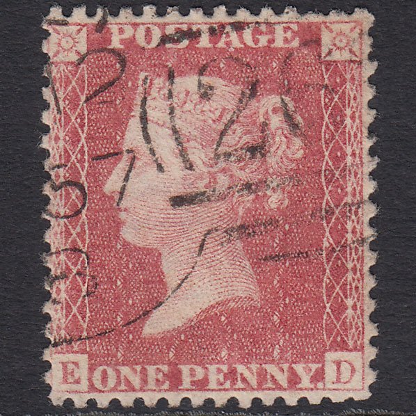 GB QV 1857 1d Rose-Red Transitional (Plate 49) SGC9A(3) ED FU Dudley 263 Spoon