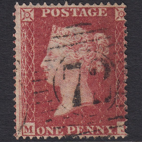 GB QV 1857 1d Rose-red (Plate 34) SG36-C11 MJ FU London D&S 72 Misperf