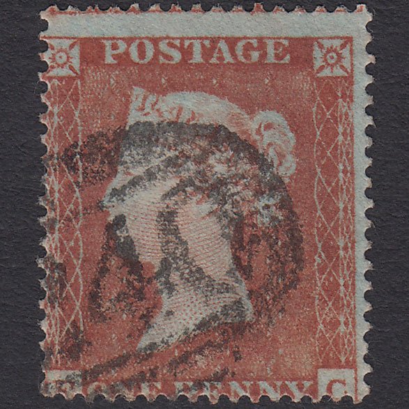 GB QV 1854 1d Red-brown SG17-C1(1) EC FU Deal 240 Misperf