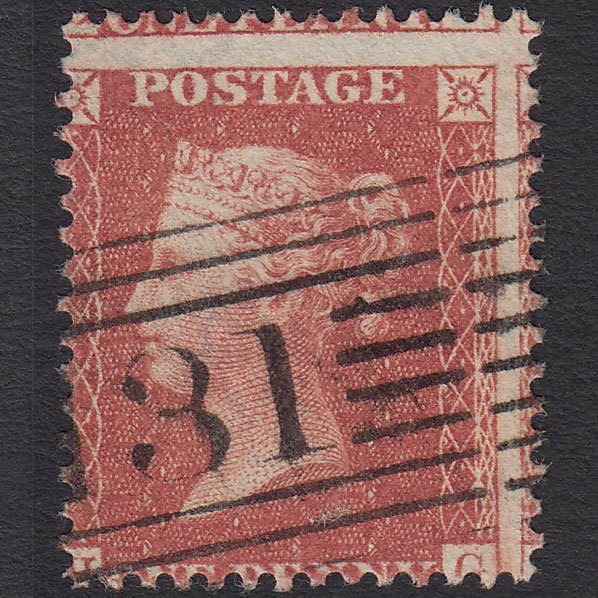 GB QV 1856 1d (Plate 36) SG29-C8(1) HG VFU Edinburgh 131 Roller Cancel Misperf