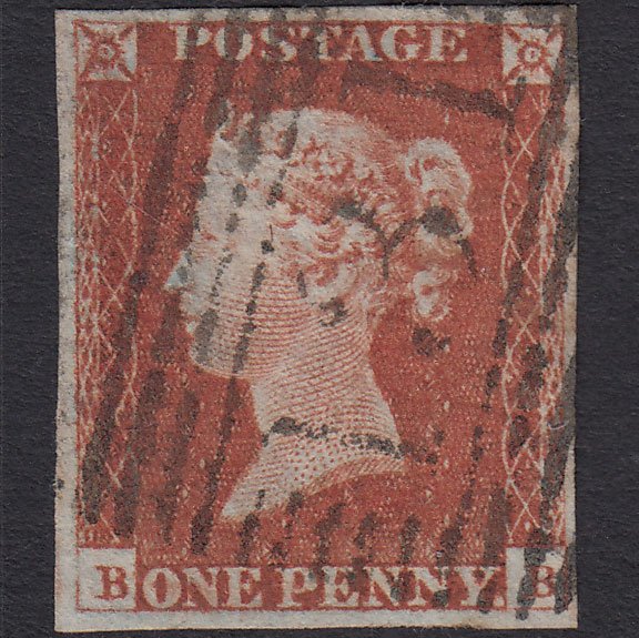 GB QV 1841 1d Red-brown (Plate 57) SG8-B1(1) BB GU Edinburgh 131