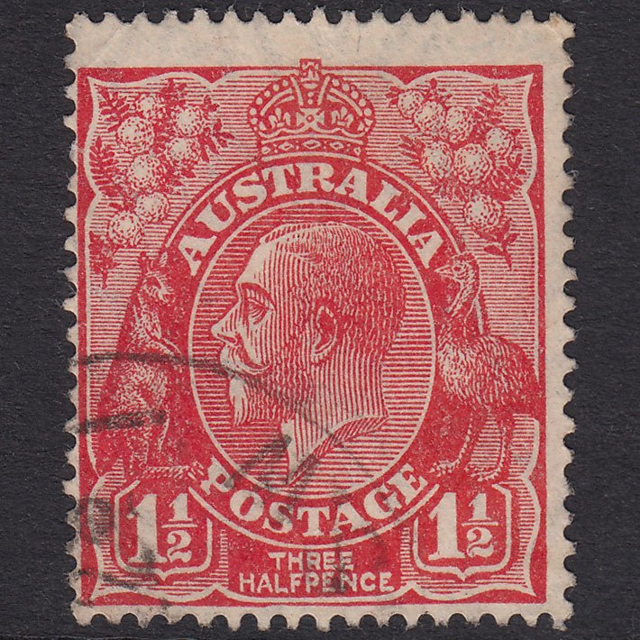 AUSTRALIA 1926 1 1/2d Scarlet King George V SG87 FU CDS