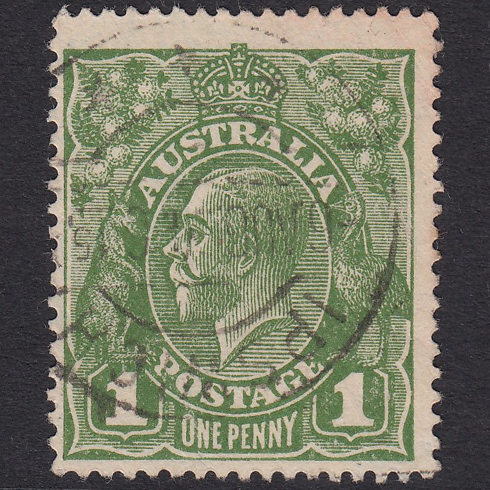 AUSTRALIA 1924 1d Sage-Green Kangaroo SG76 FU CDS