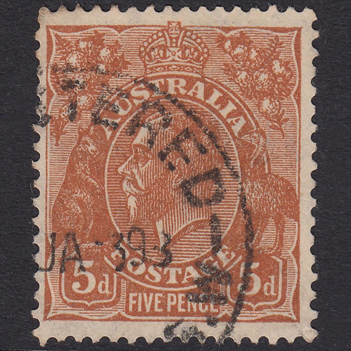 AUSTRALIA 1932 5d Orange-Brown King George V SG130 FU CDS