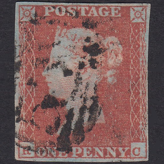 GB QV 1841 1d Red-Brown Plate 89 SG8-B1(1) RC GU 4 Margins