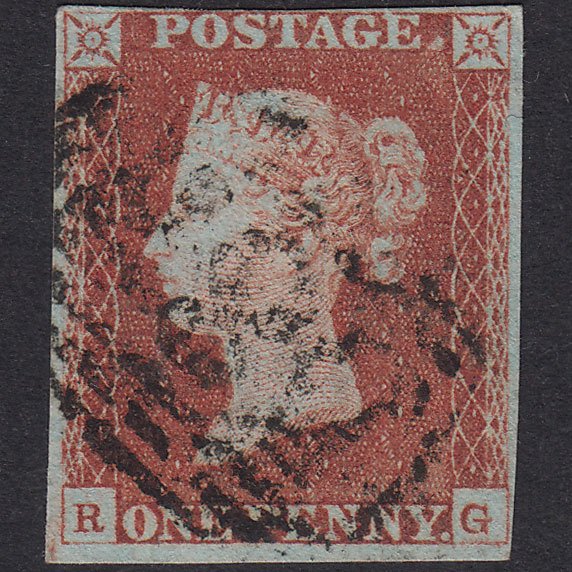 GB QV 1841 1d Red-Brown Plate 66 SG8-B1(1) RG GU 4 Margins