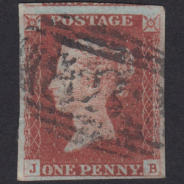 GB QV 1841 1d Red-Brown Plate 82 SG8-B1(1) JB GU 4 Margins