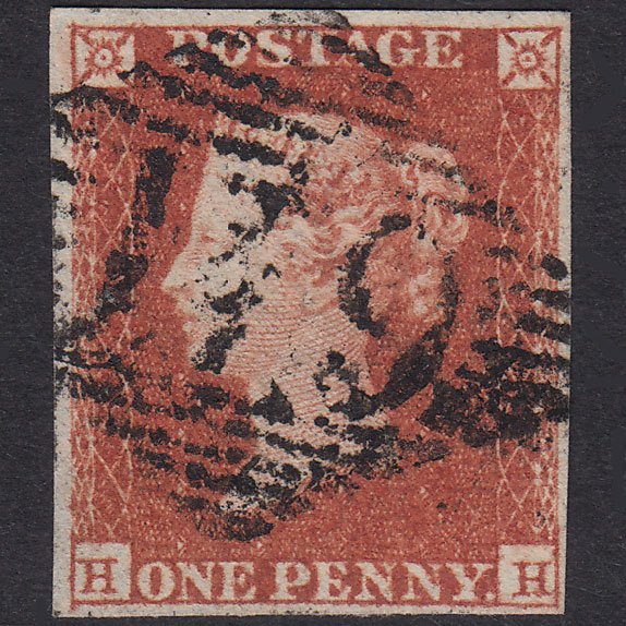 GB QV 1841 1d Red-Brown Plate 93 SG8-B1(1) HH FU Ireland