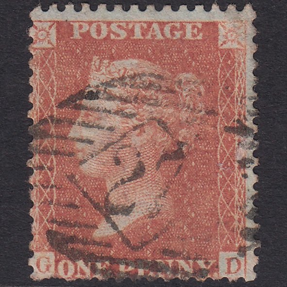 GB QV 1856 1d Red-Brown Plate 42 SG29-C8(1) GD GU London IS 27