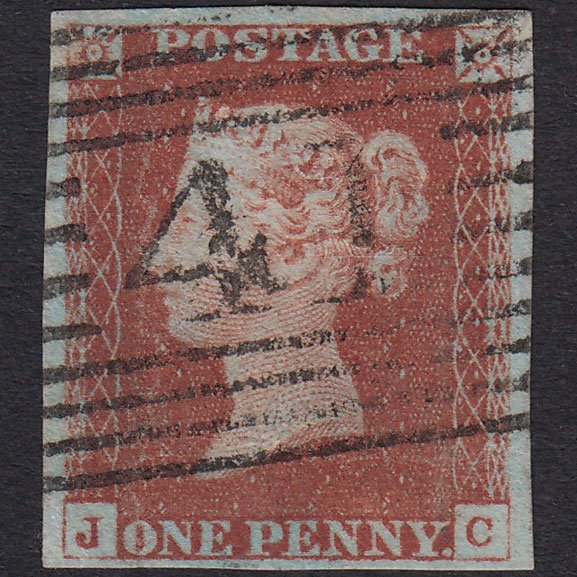 GB QV 1841 1d Red-Brown Plate 61 SG8-B1(1) JC GU 4 Margins Biggar 41