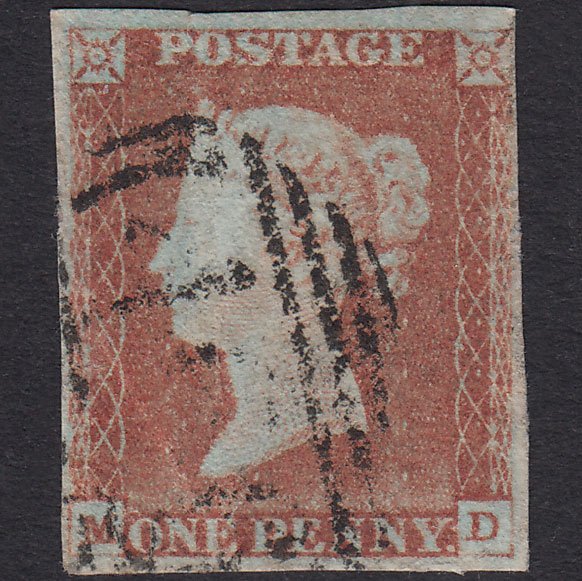 GB QV 1841 1d Pale Red-Brown Plate 69 SG9-B1(3) MD GU 4 Margins