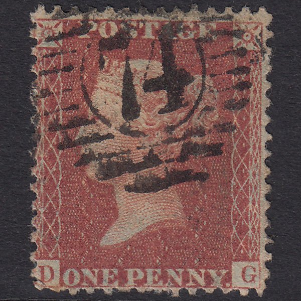 GB QV 1856 1d Red-Brown Plate 33 SG29-C8(1) DG GU London D&S 74