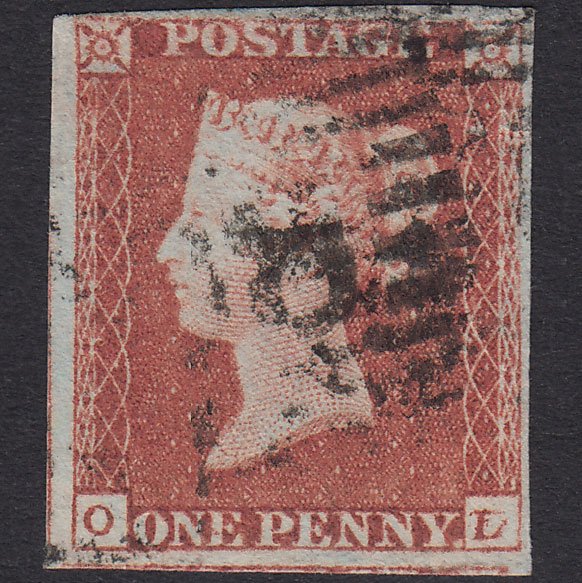 GB QV 1841 1d Red-Brown Plate 76 SG8-B1(1) OL FU 4 Margins Scotland